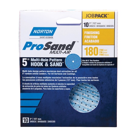 Norton Abrasives 5 in Dia, Ceramic Alumina, 180 Grit, Coated Type 07660703219